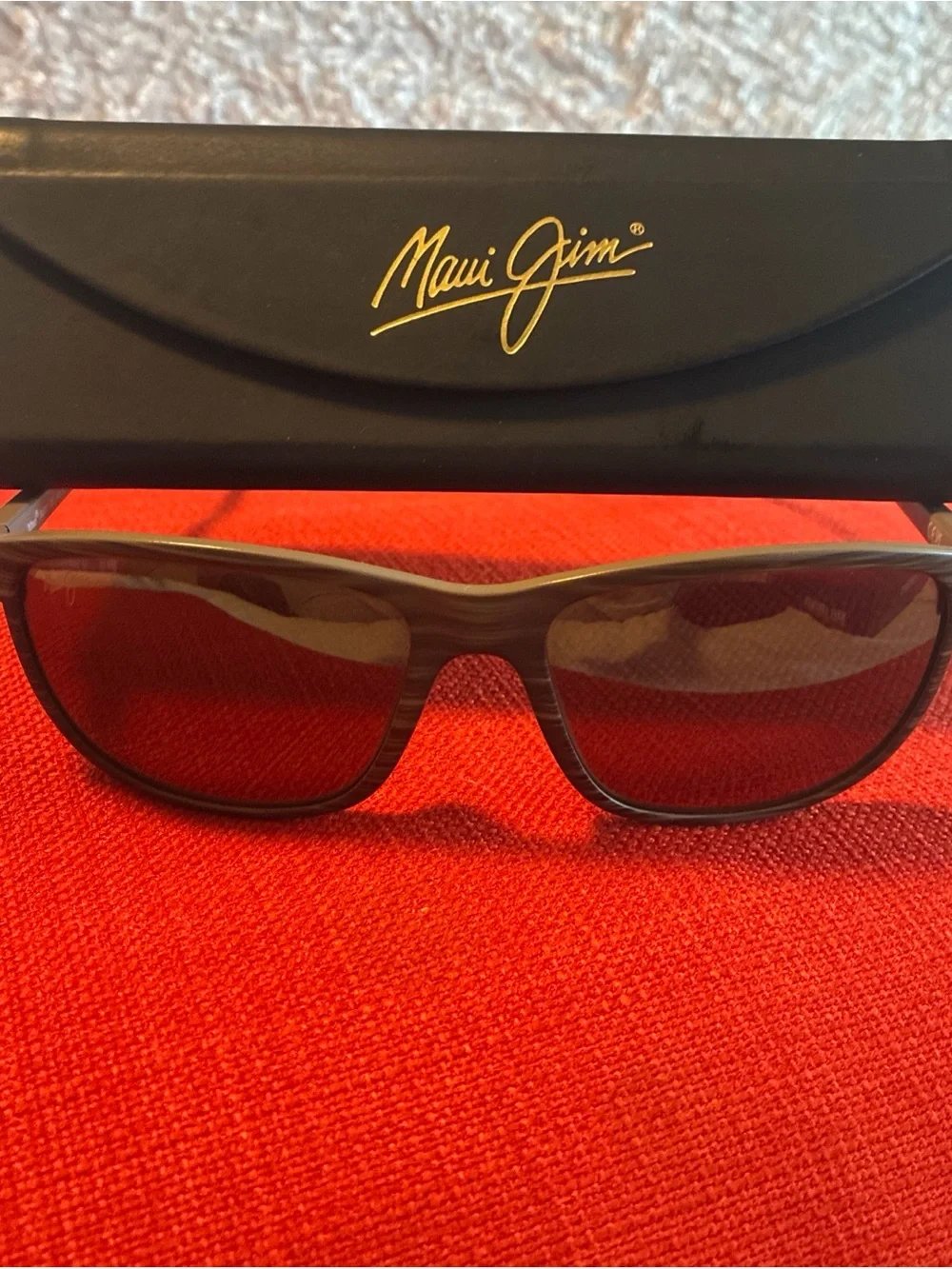 Maui Jim Lele Kawa Sunglasses MJ811-25C Brown Stripe Bronze Polarized 58mm W Cas